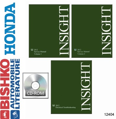 2012 Honda Insight Shop Service Repair Manual CD w/ ETM Manual Engine Electrical