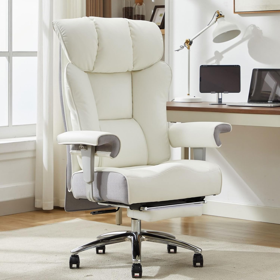 Desk Office Chair 400LBS, Big and Tall Office Chair, PU Leather