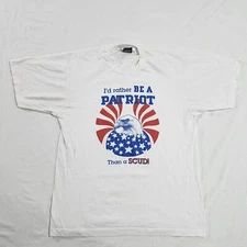 Vintage I'd rather BE A PATRIOTThan a SCUD! Single Stitch Mens Large Shirt