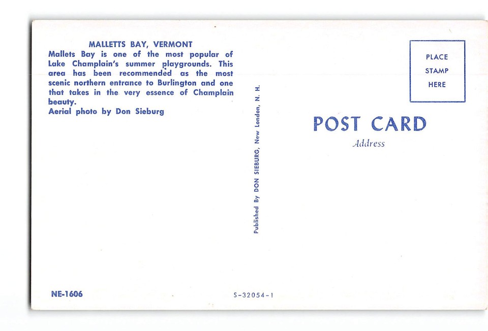 Malletts Bay Vermont VT Vintage Postcard General View eBay