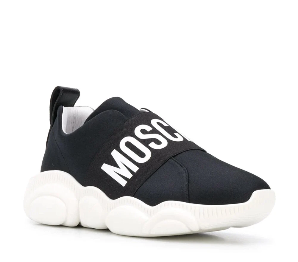 MOSCHINO TEDDY BEAR LOGO SNEAKERS WOMEN SHOES MADE IN ITALY 