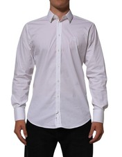 Dolce & Gabbana White Cotton MARTINI Formal Men Dress Men's Shirt