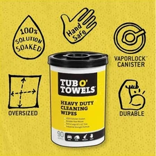 Tub O Towels TW90 Heavy Duty 90 count 6-Pack Multi-Surface Cleaning Wipes, 