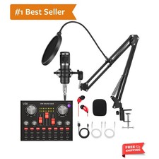 Podcasting Equipment Bundle, BM-800 Studio Kit with Voice Converter for Gamer...