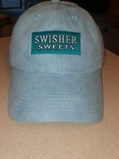 Swisher Sweets Strata Mfg Faux Micro Suede Mfg Hat Cap Blue Embroidered RARE NEW