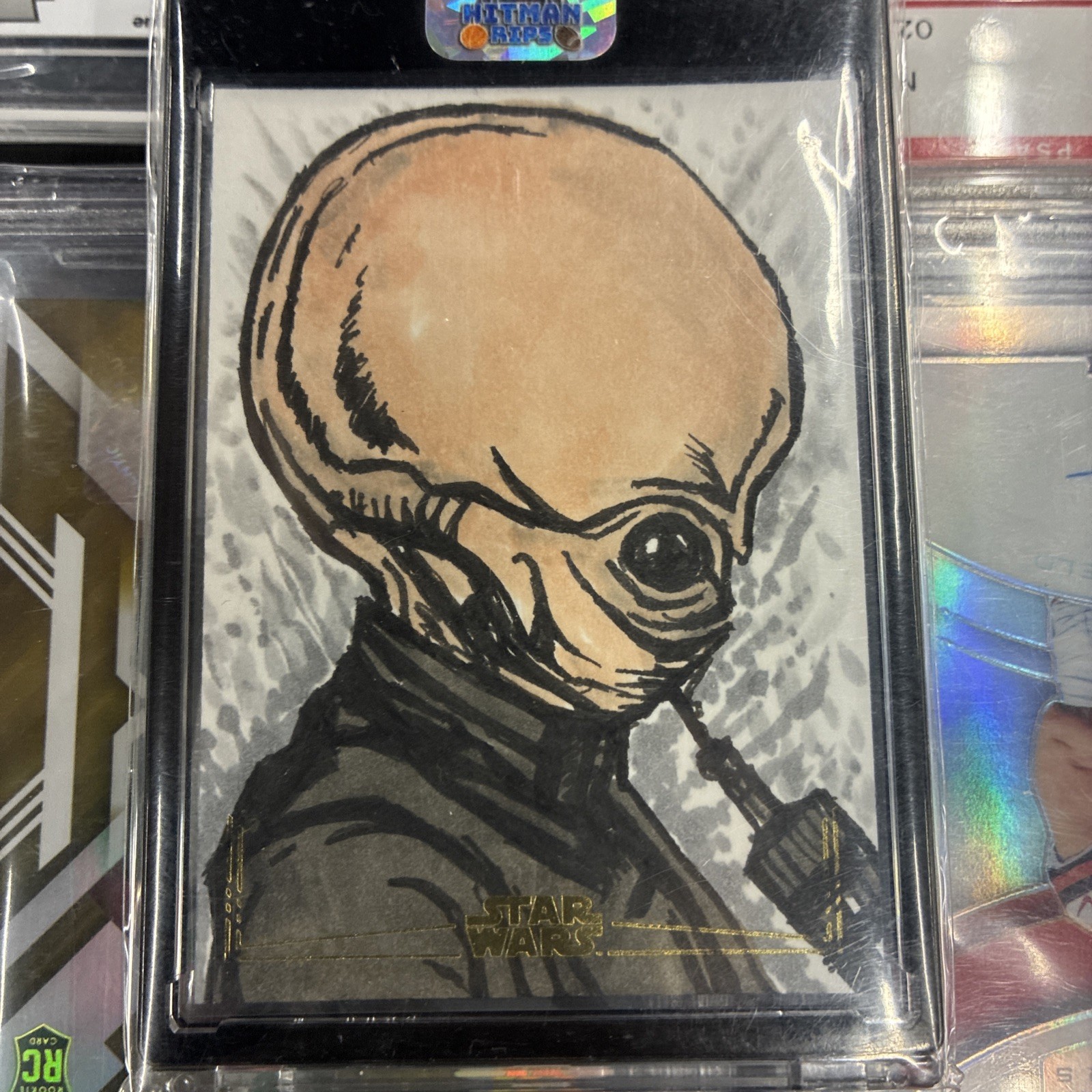 2025 Topps Chrome Star Wars Figrin D'an Gold Foil Artist Sketch #1/1