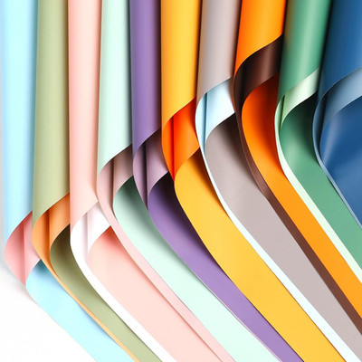 20 hojas de papel de regalo de flores de doble cara impermeable en 10 colores