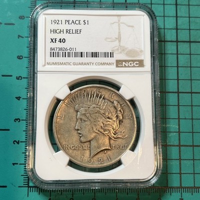 1921 High Relief Peace Silver Dollar NGC XF40 Graded US 90% | eBay