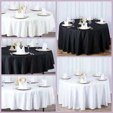 Round 120" Premium High Quality Polyester Tablecloth Wedding Party Table Linens