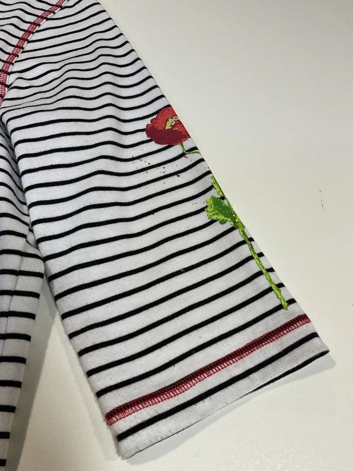 Cardigã Vintage Onque Floral Leve PL Listrado Poppy Art Cottagecore Y2K - Imagem 3 de 4