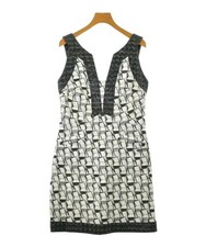 Chanel Women's Dress Patterned White Black Grey Size 38 Chest 16.1 in