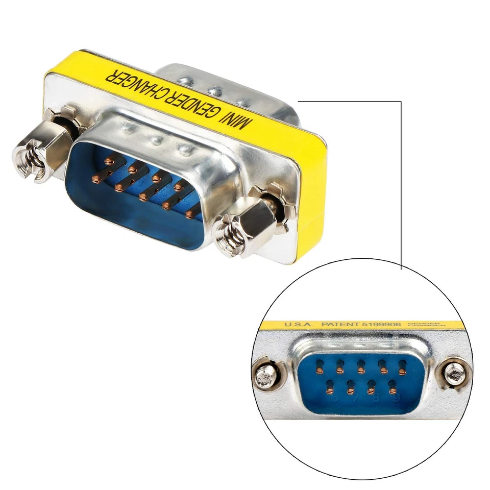 9 Pin RS-232 DB9 Male to Male Female to Female Serial Cable Gender Changer Co... - Image 3 of 4