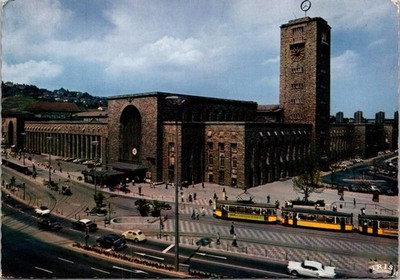 Stuttgart Hauptbahnhof Hindenburgplatz Germany Continental Postcard