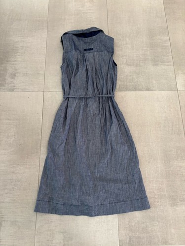 Lafayette 148 Linen Blend Chambray Dress Sleeveless Shift w Pockets Small EXC - Picture 6 of 7
