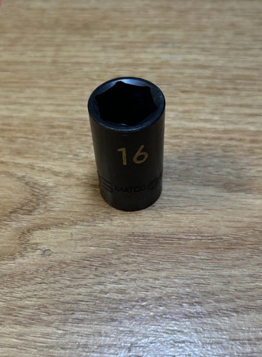 MATCO TOOLS - 16mm Semi Deep Impact Socket 3/8” Drive, 6pt # BIP16M6A ...