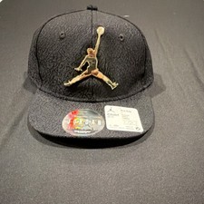 Jordan Jumpman Boys Snapback Hat Black Gold Adjustable Logo 4/7
