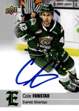 Cole Fonstad - Signed 2019-20 Upper Deck CHL Card #30