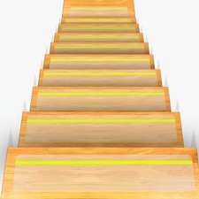 5pcs Anti Slip Traction Treads with Glow in Dark Stripe, Pre-Cut Stair Treads