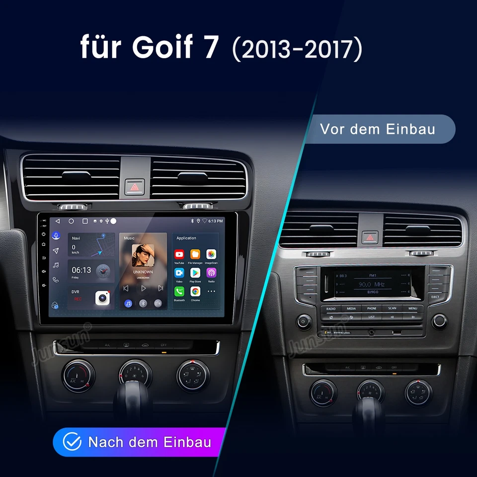 Android 14 Autoradio GPS Navi WIFI Für VW Golf 7 MK7 VII 2013-2017 RDS DAB SWC - Bild 2 von 4