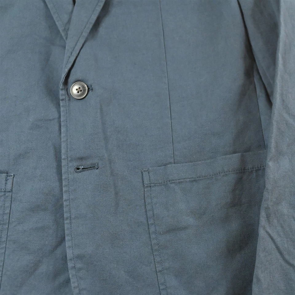 NUEVO Gap 38R Azul Lino Algodón No Estructurado Hombres Blazer Traje Chaqueta Abrigo Deportivo Foto 3 de 4