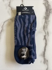 New Converse 3 Pack Made For Chucks Sport Active Flat Knit Ultra Low Socks Blue