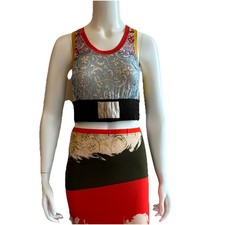 Jean Paul Gaultier Maille Boxer 2 PC Crop Tank Top And Full Length Skirt Size M