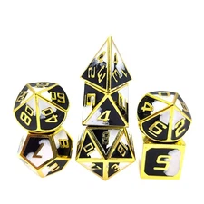 Seven Seas Pirates Dragon Scale Dice Set with Pouch & Display Box - White Metal