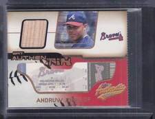 2002 Fleer Authentix Andruw Jones Game Used Bat 