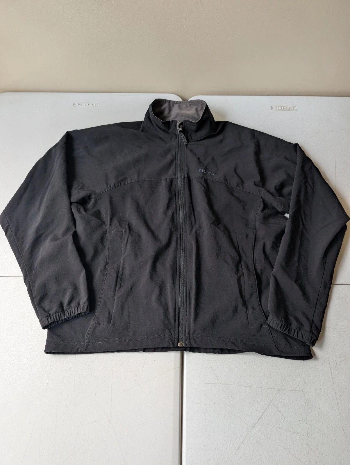 Marmot Full Zip Windbreaker Jacket Mens Size Large Black