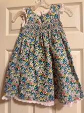 Mini Boden Ditsy Floral Smocked Dress Girls Size 6-7