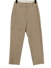 NA-KD Women's Suit Trousers UK 8 Brown Checkered 100% Other Straight Dress Pants