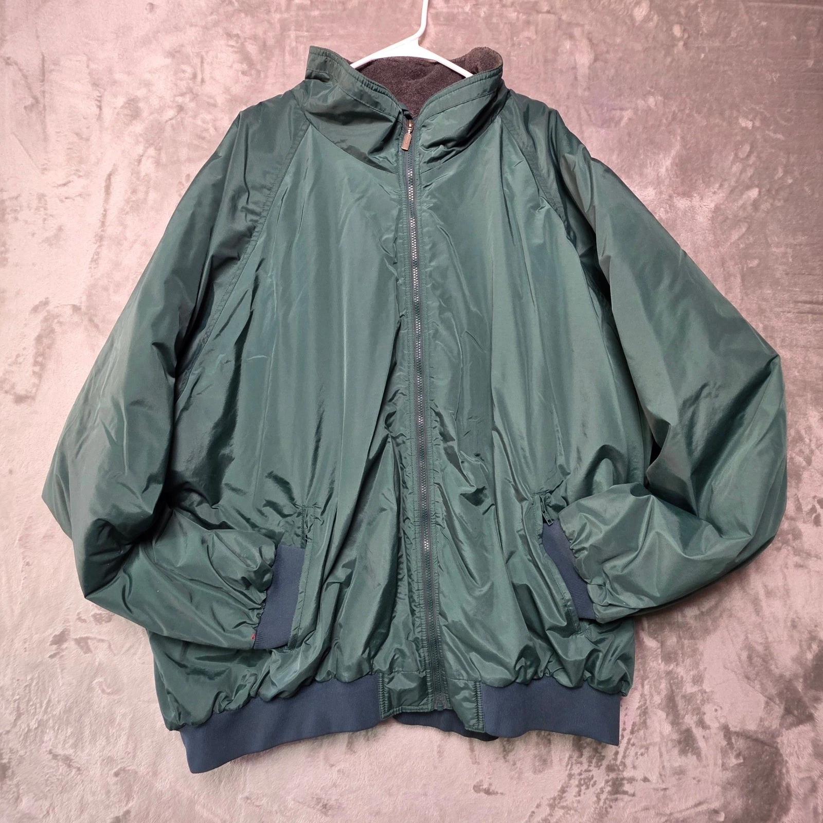 Holloway Mens 6XT Green Nylon Fleece Lined Full Zip Bomber Jacket Big & Tall - product detail image 1