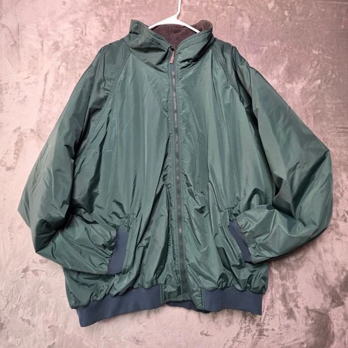 Holloway Mens 6XT Green Nylon Fleece Lined Full Zip Bomber Jacket Big & Tall - product listing photo