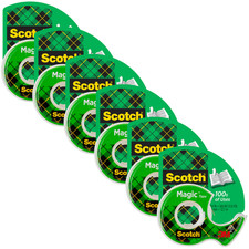 Scotch Magic Tape on Dispenser Invisible Matte Finish : 3/4 in. x 500 in. Trans