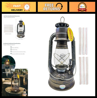 Unfinished Oil Lantern - Dietz #08 Air Pilot, 7/8'' Replacement Wick Strips, Vint