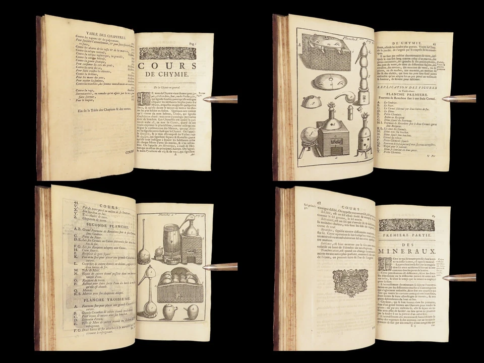Cours de Chymie – Nicolas Lémery – 1716 | Illustrated Chemistry Experiments - Image 4 of 4