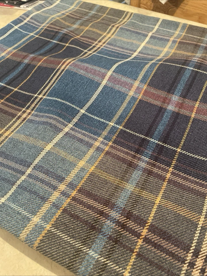 New with tags Pottery Barn Blue Woodrow Plaid Pillow Covers 22". Set Of 2! - Image 2 of 4