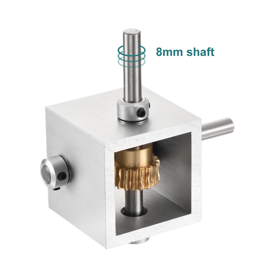 1:10 Reduction Gearbox 1 Module 10 Teeth with 8mm Shaft, 100x100x50mm(LxWxH) Foto 4 de 4