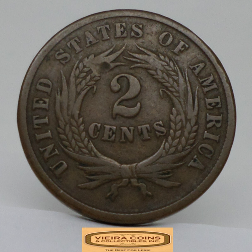 1864 Two-Cent Piece, 2 Cents Piece - #C46205NQ - Picture 2 of 2