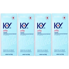 KY Jelly Classic Glide Water based personal Lubricant 4OZ (Pack of 4)