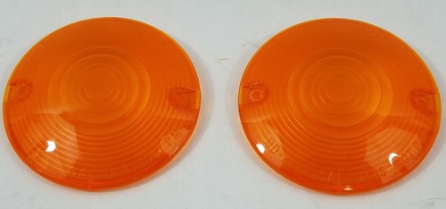 Harley Davidson Turn Signal Lens Amber Covers Dyna Sportster Genuine OEM - Foto 1 di 6