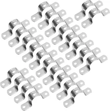 50 Pcs 1" Stainless Steel Rigid Pipe Strap Clamps, U Shape for Conduit and Cable