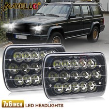7x6 5x7 Led Headlights Lamp Sealed Hilo Beam For Jeep Cherokee Xj 1984-2001