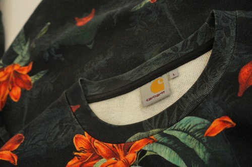 Uomo Carhartt Tropicale Felpa Pullover Floreale Cotone Taglia L XAB132 - Foto 4 di 9