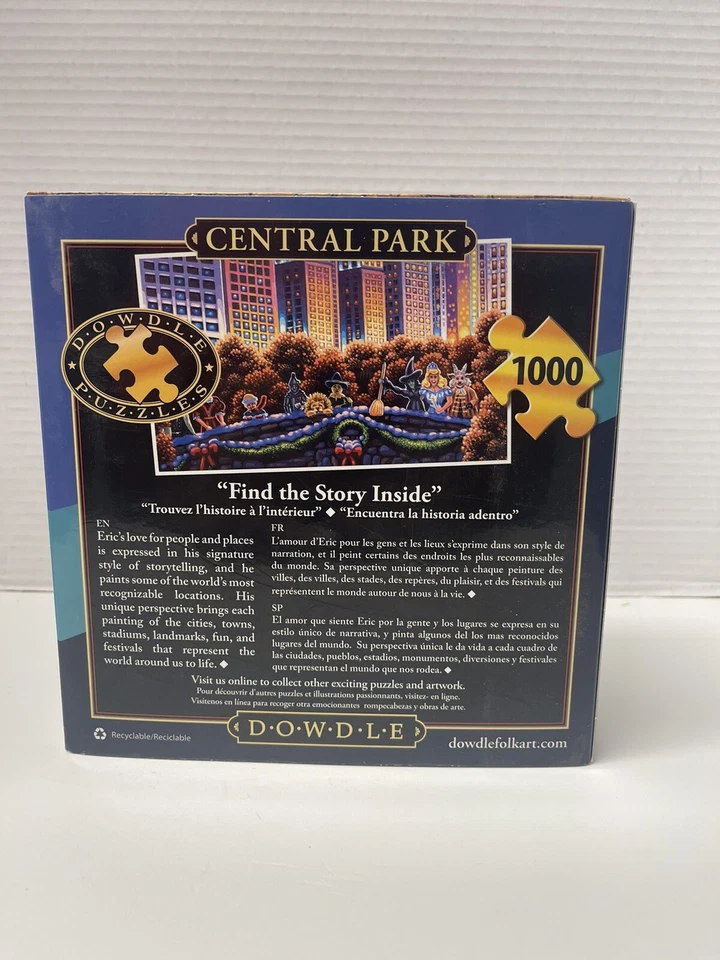 Quebra-cabeça Dowdle Central Park 1000 peças 19" x 26" Nova York quebra-cabeça paisagem cenário - Imagem 3 de 3