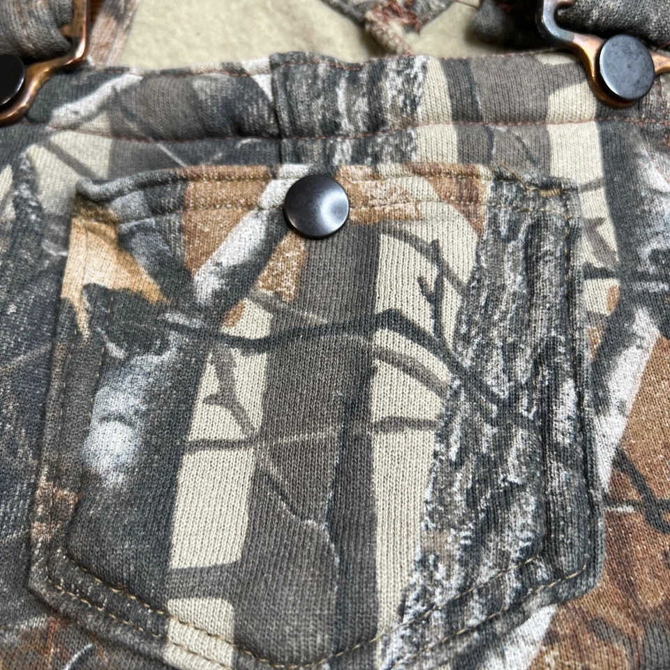 Camo Overalls Fleece Lined Youth Medium Realtree Hardwoods Vintage Hunting - Image 4 of 4