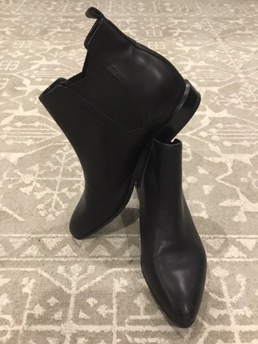 Women’s Nine West Black Leather Pointed Ankle Pull Up Boots size 36/6 - Picture 7 of 19