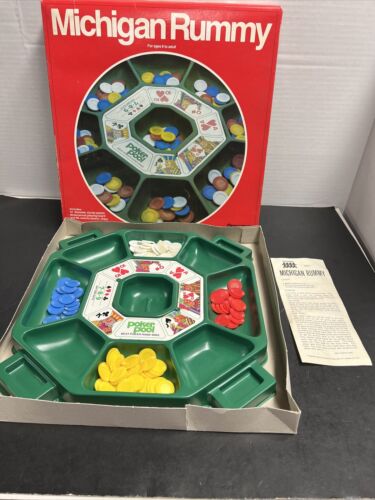 Vntg Pressman Michigan Rummy 1980 Complete W/ Extra Chips Original Instructions