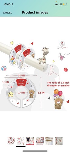Baby Closet Clothes Dividers Set of 7 Nursery Gender Neutral Teddy Bear Circular - Picture 2 of 4