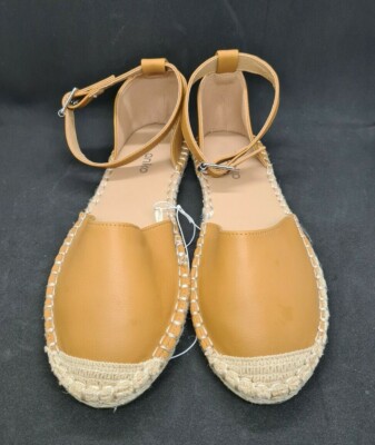BNWT Ladies Sz 8 Anko Brand Tan Casual Espandrille  Ankle Strap Shoes
